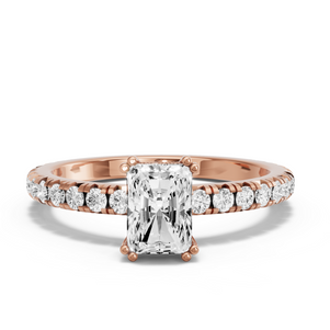 Image for Radiant Vintage Basket Ring with French Pave band