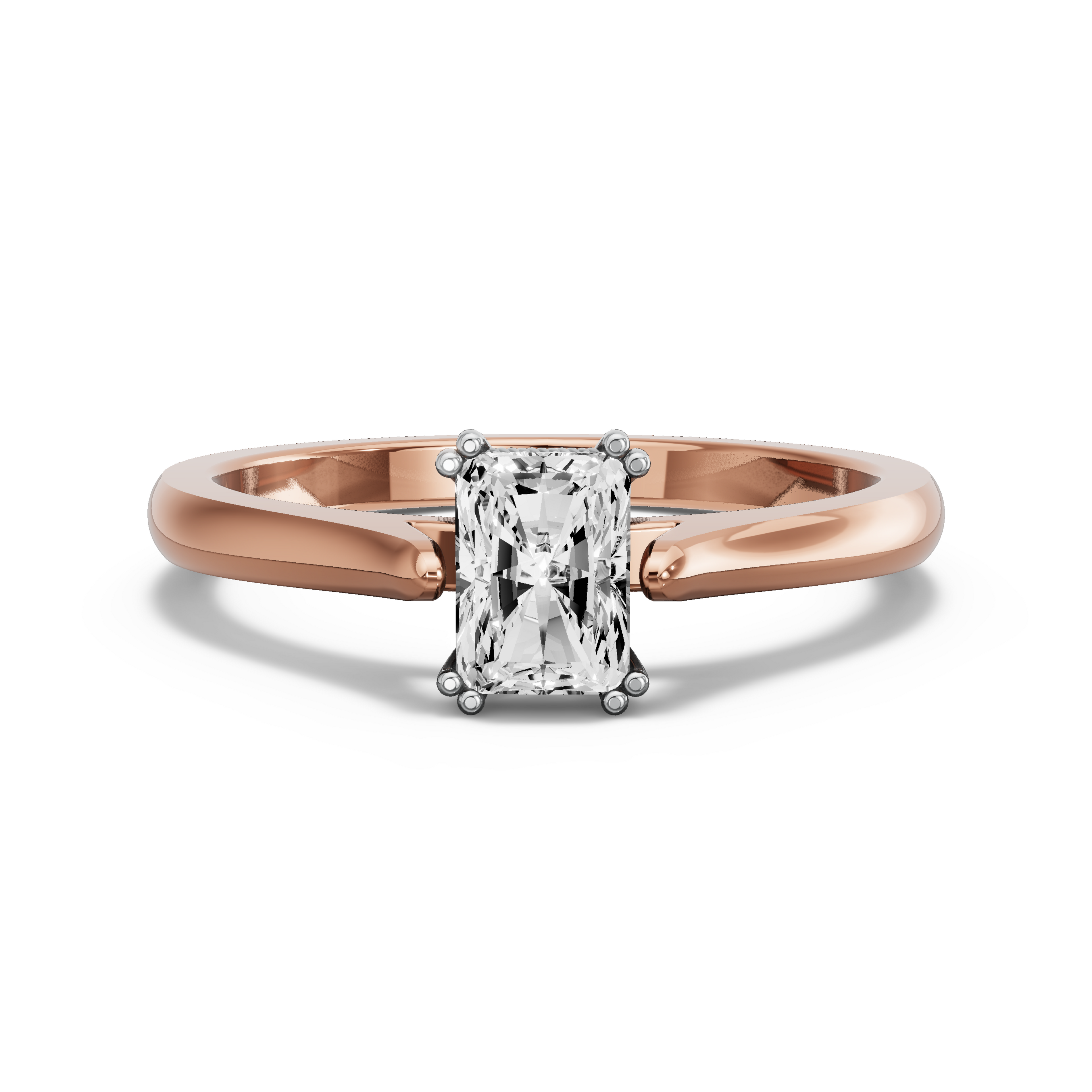 Image for Radiant Vintage Basket Ring with Knife Edge Cathedral band in 14K Two Tone Yellow Gold