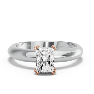 Image for Radiant Vintage Basket Ring with Knife Edge Solitaire band