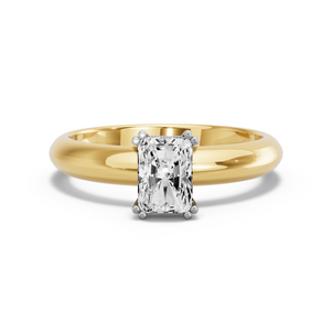 Image for Radiant Vintage Basket Ring with Knife Edge Solitaire band