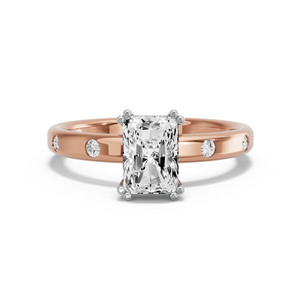 Image for Radiant Vintage Basket Ring with Sleek Accent band