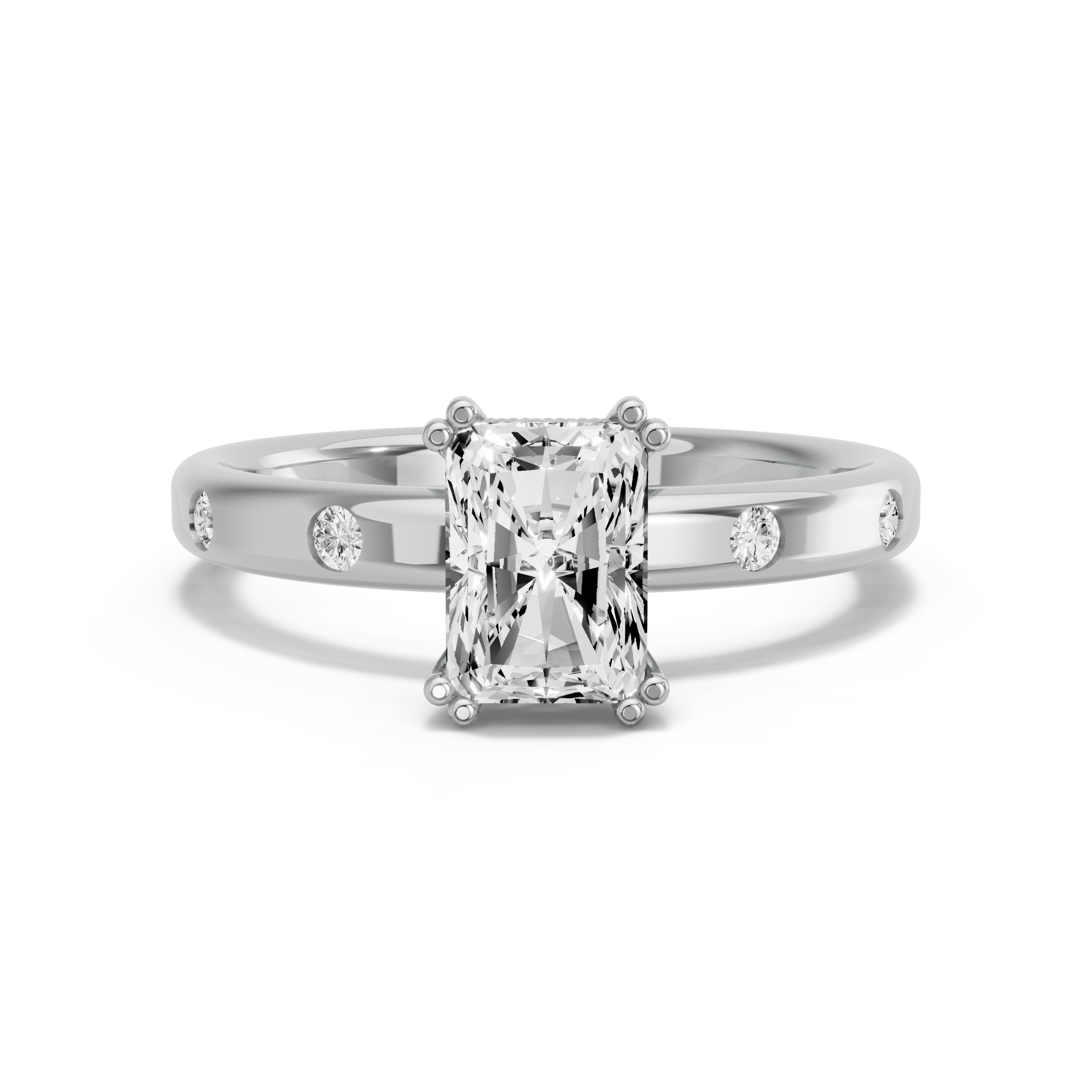 Image for Radiant Vintage Basket Ring with Sleek Accent band in 10K Two Tone Rose Gold