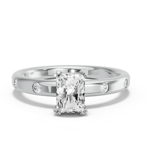 Image for Radiant Vintage Basket Ring with Sleek Accent band