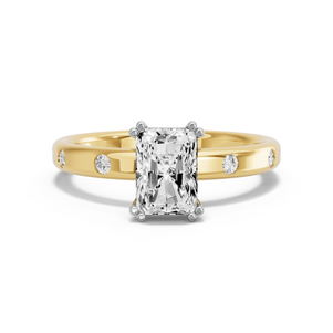 Image for Radiant Vintage Basket Ring with Sleek Accent band
