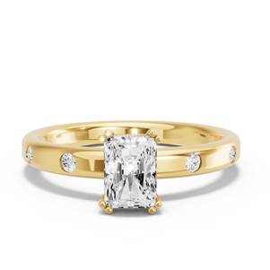 Image for Radiant Vintage Basket Ring with Sleek Accent band