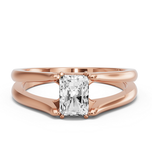 Image for Radiant Vintage Basket Ring with Split Ring Solitaire band
