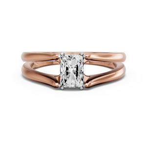 Image for Radiant Vintage Basket Ring with Split Ring Solitaire band