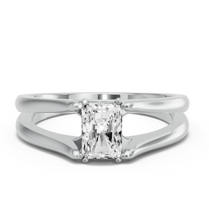Image for Radiant Vintage Basket Ring with Split Ring Solitaire band