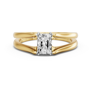 Image for Radiant Vintage Basket Ring with Split Ring Solitaire band