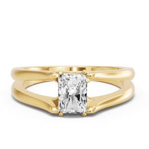 Image for Radiant Vintage Basket Ring with Split Ring Solitaire band