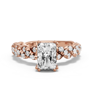 Image for Radiant Vintage Basket Ring with Twist Pave band
