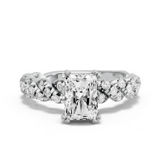 Image for Radiant Vintage Basket Ring with Twist Pave band