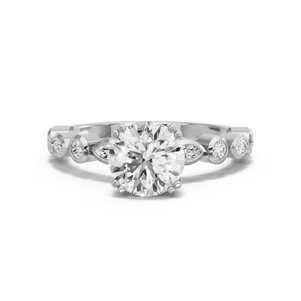 Image for Round Vintage Basket Ring with Alternating Marquise band