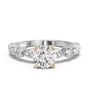 Image for Round Vintage Basket Ring with Alternating Marquise band