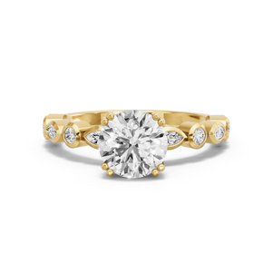 Image for Round Vintage Basket Ring with Alternating Marquise band