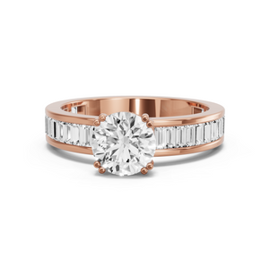 Image for Round Vintage Basket Ring with Baguette Channel band
