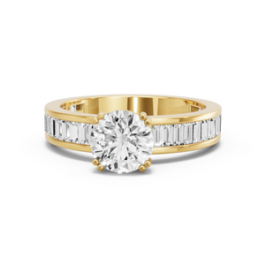 Image for Round Vintage Basket Ring with Baguette Channel band