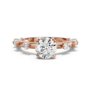 Image for Round Vintage Basket Ring with Floating Station band