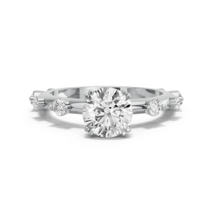 Image for Round Vintage Basket Ring with Floating Station band
