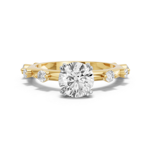 Image for Round Vintage Basket Ring with Floating Station band
