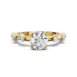 Image for Round Vintage Basket Ring with Floating Station band