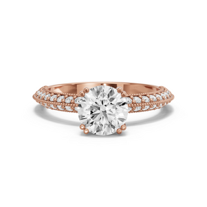 Image for Round Vintage Basket Ring with Knife Edge Pave band