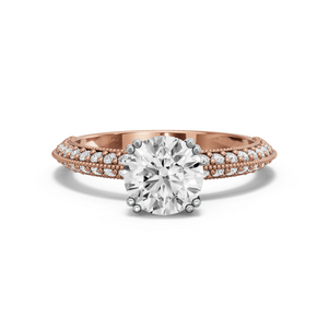 Image for Round Vintage Basket Ring with Knife Edge Pave band