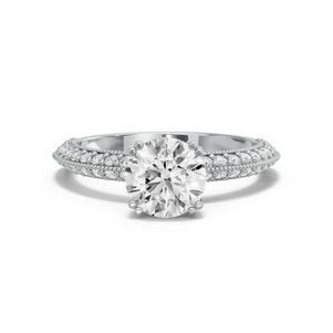 Image for Round Vintage Basket Ring with Knife Edge Pave band