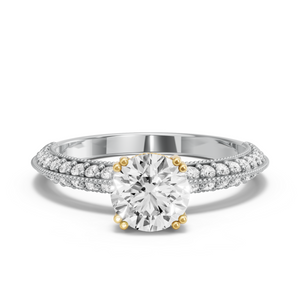 Image for Round Vintage Basket Ring with Knife Edge Pave band