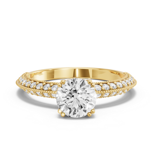 Image for Round Vintage Basket Ring with Knife Edge Pave band