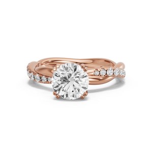 Image for Round Vintage Basket Ring with Rope Pave band