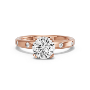 Image for Round Vintage Basket Ring with Sleek Accent band