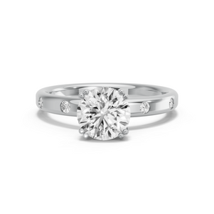 Image for Round Vintage Basket Ring with Sleek Accent band