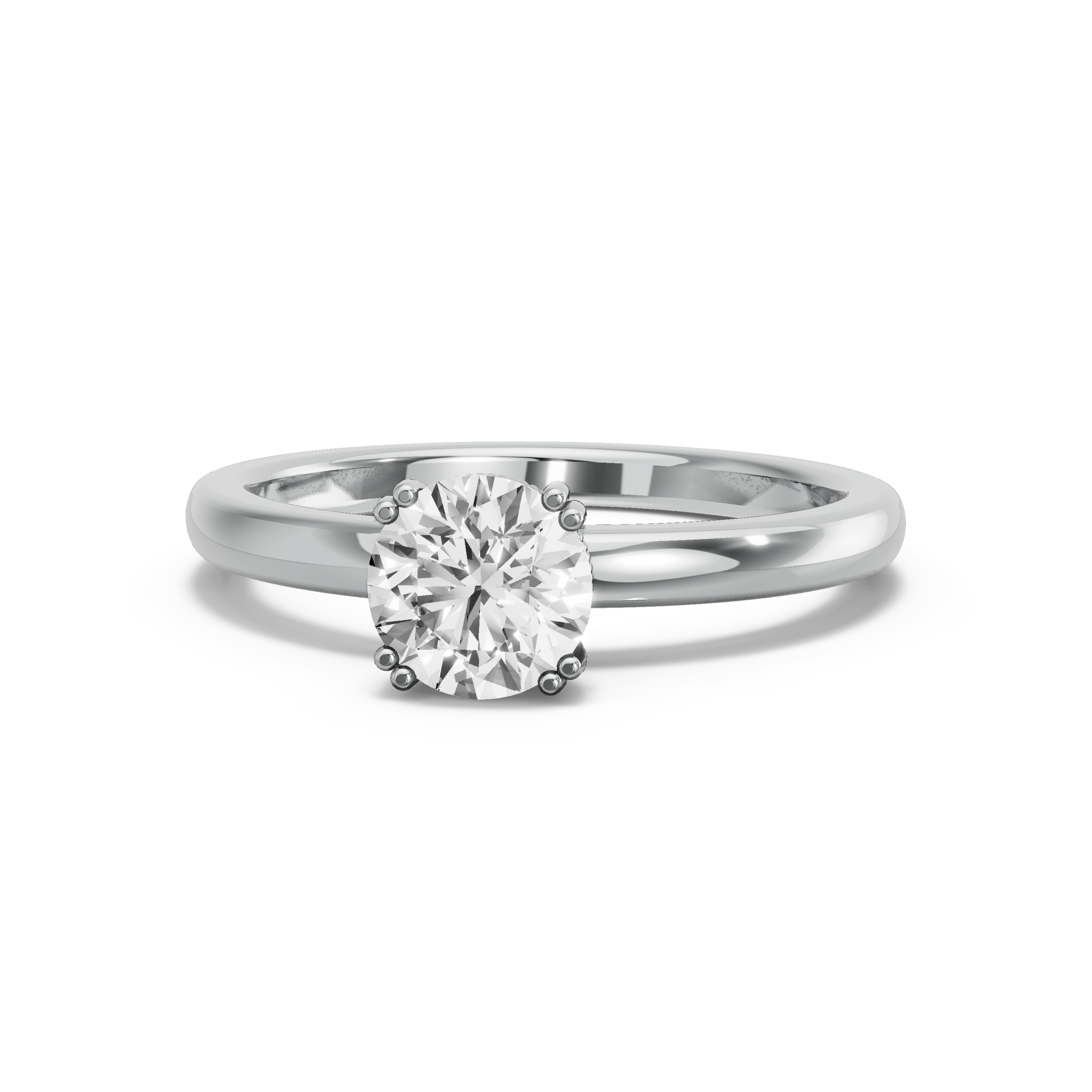 Image for Round Vintage Basket Ring with Solitaire band in 950 Platinum
