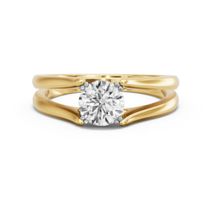 Image for Round Vintage Basket Ring with Split Ring Solitaire band
