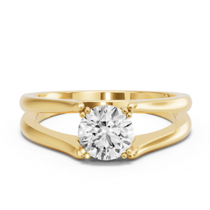 Image for Round Vintage Basket Ring with Split Ring Solitaire band