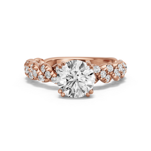 Image for Round Vintage Basket Ring with Twist Pave band