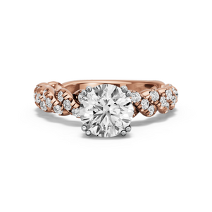 Image for Round Vintage Basket Ring with Twist Pave band