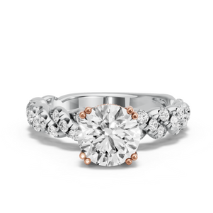 Image for Round Vintage Basket Ring with Twist Pave band