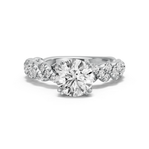 Image for Round Vintage Basket Ring with Twist Pave band