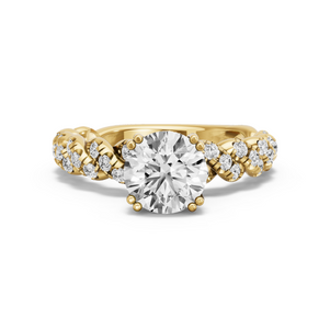 Image for Round Vintage Basket Ring with Twist Pave band