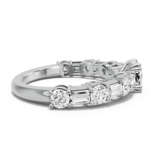 Image for Square Cushion Vintage Basket Ring with Alternating Baguette band