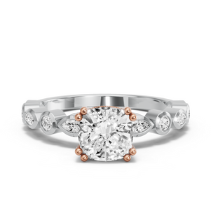 Image for Cushion Vintage Basket Ring with Alternating Marquise band