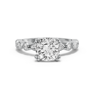 Image for Cushion Vintage Basket Ring with Alternating Marquise band