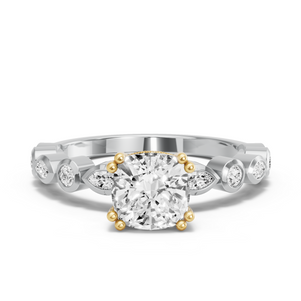 Image for Cushion Vintage Basket Ring with Alternating Marquise band