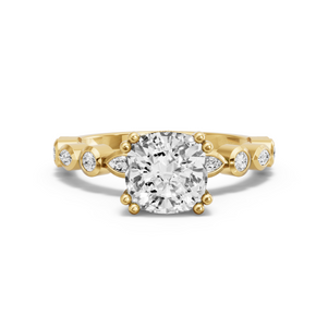 Image for Cushion Vintage Basket Ring with Alternating Marquise band