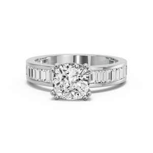 Image for Cushion Vintage Basket Ring with Baguette Channel band