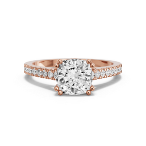 Image for Cushion Vintage Basket Ring with Cathedral Pave band