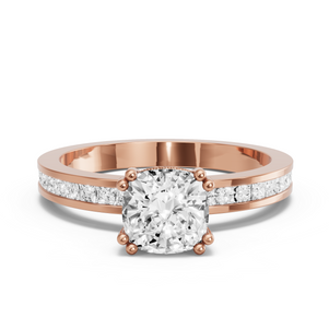 Image for Square Cushion Vintage Basket Ring with Channel band