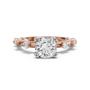 Image for Square Cushion Vintage Basket Ring with Floating Station band